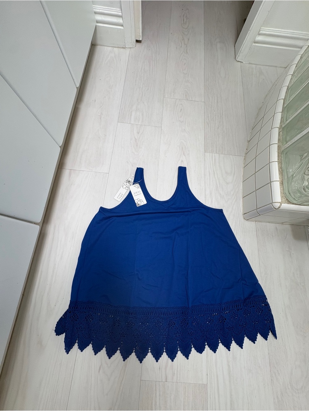 Women’s Blue Crochet-Hem Tank Top 1x brand new in bag.